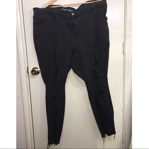 Faded Black Ripped Jeans - 26W